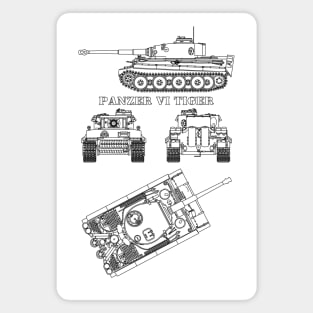 Panzer VI Tiger Tank German WW2 Heavy Tanks Blueprint Gift Magnet